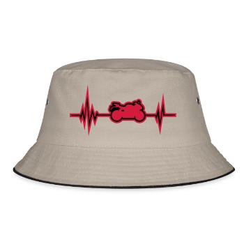 motorrad puls - Bucket Hat - Khaki/Schwarz - Vorne