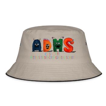 Süßes ADHS Awareness T-shirt Kinder - Bucket Hat - Khaki/Schwarz - Vorne