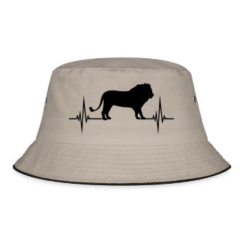 Puls Männlicher Löwe - Bucket Hat - Khaki/Schwarz - Vorne