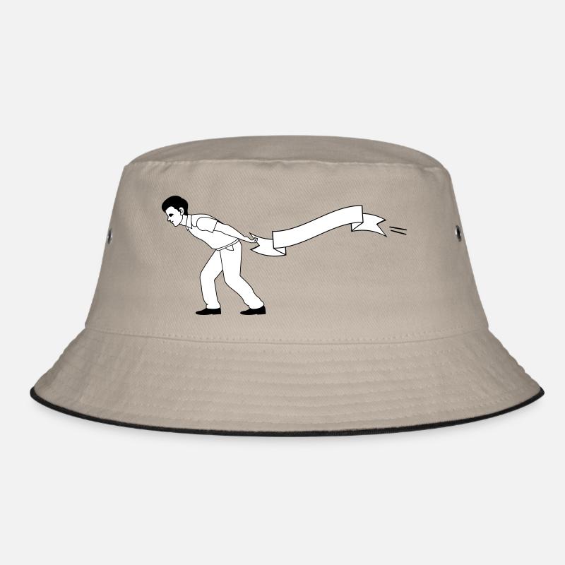 man pulls Banner | Bannerträger Bucket Hat
