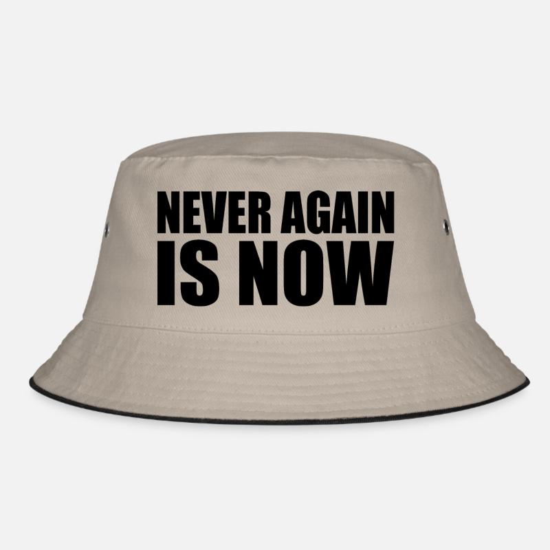 Never again is now - Bucket Hat - Khaki/Schwarz