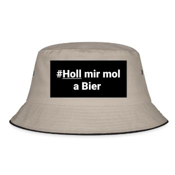 Holl mir mol a Bier - Bucket Hat - Khaki/Schwarz - Vorne
