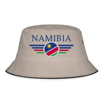 Ich liebe Namibia, Eleganz Stil Design T-Shirt - Bucket Hat - Khaki/Schwarz - Vorne