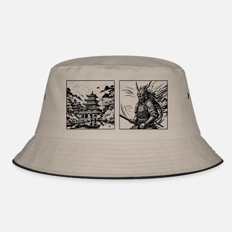 Tempel der Samurai - Bucket Hat - Khaki/Schwarz