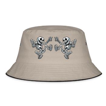 Skull Dancing - Bucket Hat - Khaki/Schwarz - Vorne