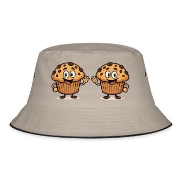 muffin comic 2 - Bucket Hat - Khaki/Schwarz - Vorne