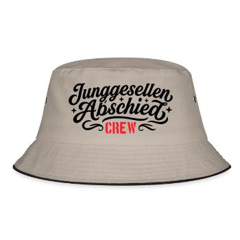 Junggesellen Abschied Crew - Bucket Hat - Khaki/Schwarz - Vorne