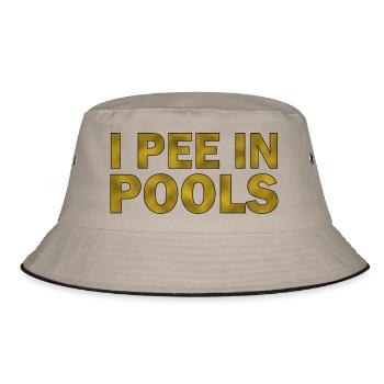 I pee in pools - Bucket Hat - khaki/black - Front