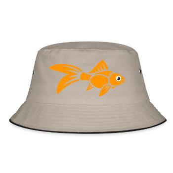 Poisson rouge stylisé - Bob - kaki/noir - Devant