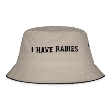 Ich habe Tollwut, sarkastisch & lustiges Zitat habe Tollwut - Bucket Hat - Khaki/Schwarz - Vorne