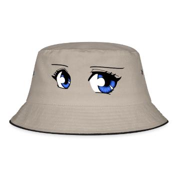 Mangaeyes - Bucket Hat - Khaki/Schwarz - Vorne