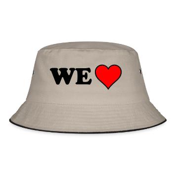 We Love (Cooper Black) - Bucket Hat - Khaki/Schwarz - Vorne