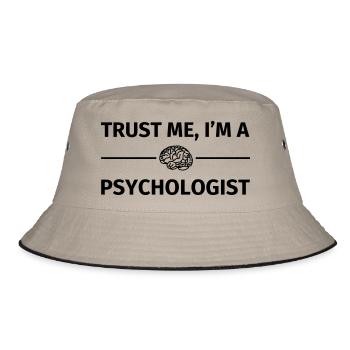 Trust me I'm a Psychologist - Bucket Hat - Khaki/Schwarz - Vorne