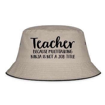 Lehrer - Bucket Hat - Khaki/Schwarz - Vorne
