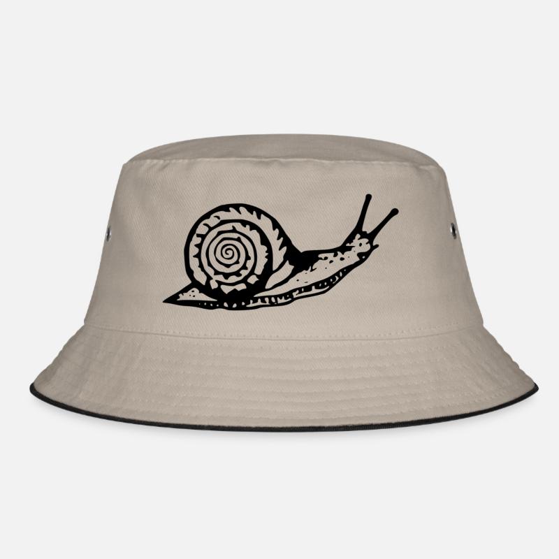 Snail black and withe - Bucket Hat - Khaki/Schwarz