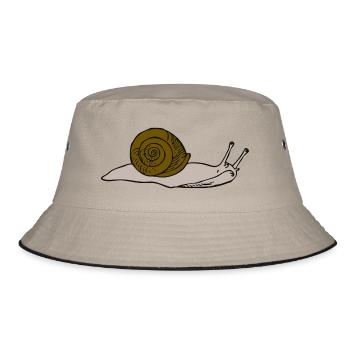 Brown snail - Bucket Hat - khaki/black - Front