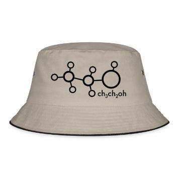Alcohol (ch3ch2oh) - Bucket Hat - khaki/black - Front