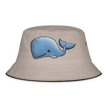 Little sperm whale - Bucket Hat - khaki/black - Front