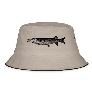 fish111 - Bucket Hat - Khaki/Schwarz - Vorne