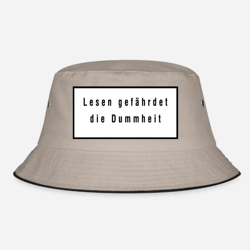 lesen gefährdet die Dummheit - Bucket Hat - Khaki/Schwarz