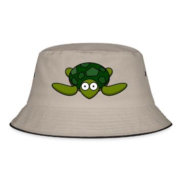 sea turtle tortoise schildkroete105 - Bucket Hat - khaki/black - Front