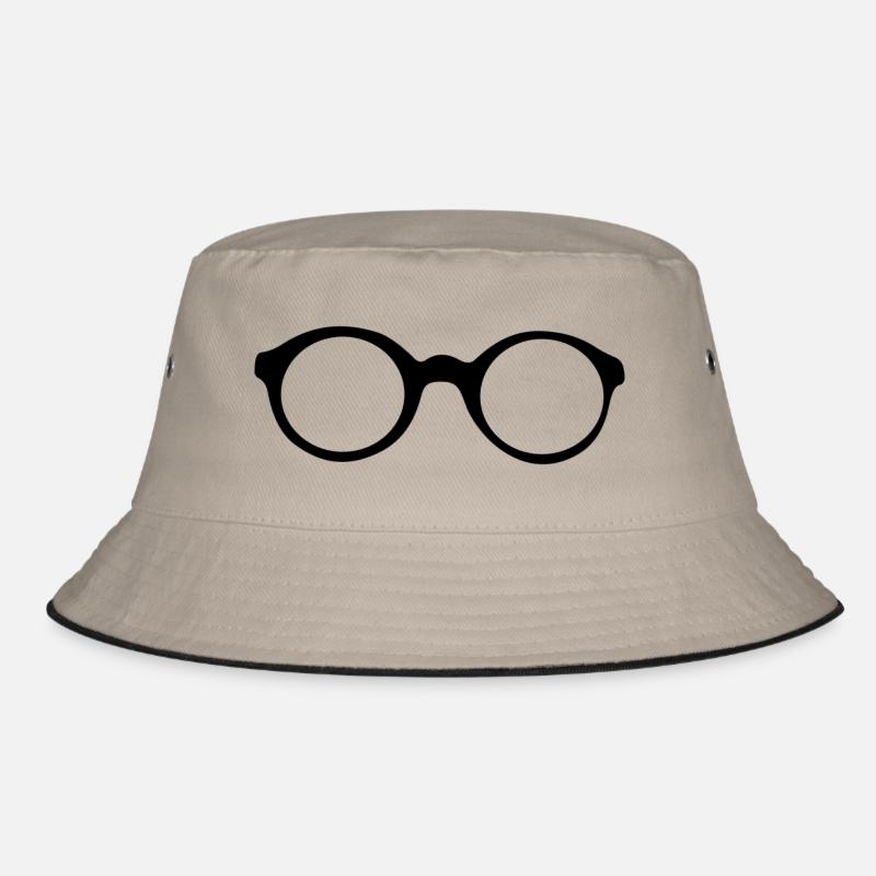 Brille - Bucket Hat - Khaki/Schwarz