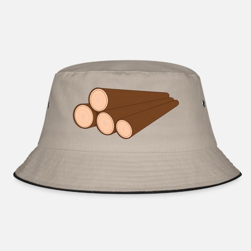 Baumstamm - Bucket Hat - Khaki/Schwarz