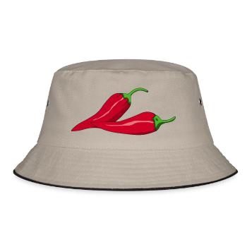 paprika chilli chili pepper citrus veggie vegetable - Bucket Hat - khaki/black - Front
