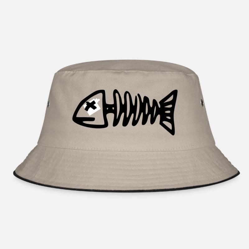 Fischgräte - Bucket Hat - Khaki/Schwarz
