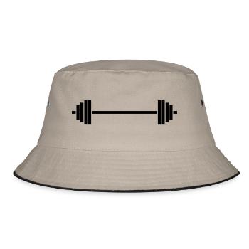 Barbell silhouette dumbbell - Bucket Hat - khaki/black - Front