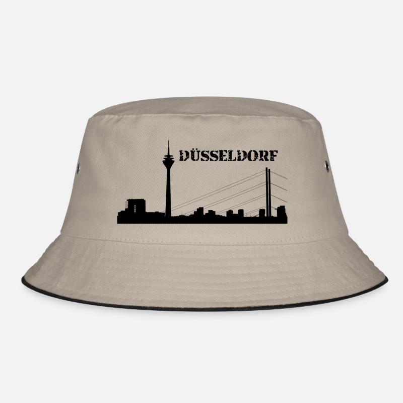 Düsseldorf - Skyline - Bucket Hat - Khaki/Schwarz