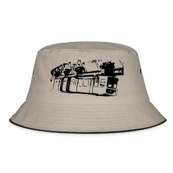 Schwebebahn - Bucket Hat - Khaki/Schwarz - Vorne