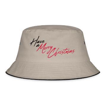cool have a merry christmas weihnachten frohe weih - Bucket Hat - Khaki/Schwarz - Vorne