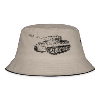 Panzer Königstiger Tiger - Bucket Hat - Khaki/Schwarz - Vorne