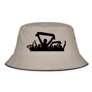 Fans Schal - Bucket Hat - Khaki/Schwarz - Vorne