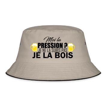 moi la pression - Bucket Hat - Khaki/Schwarz - Vorne
