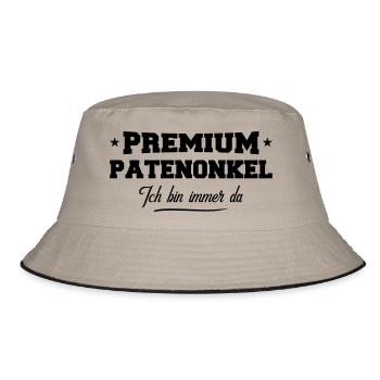 patenonkel premium - Bucket Hat - Khaki/Schwarz - Vorne