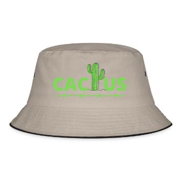 cactus, humorous cactus - Bucket Hat - khaki/black - Front