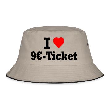 9 euro ticket - Bucket Hat - Khaki/Schwarz - Vorne