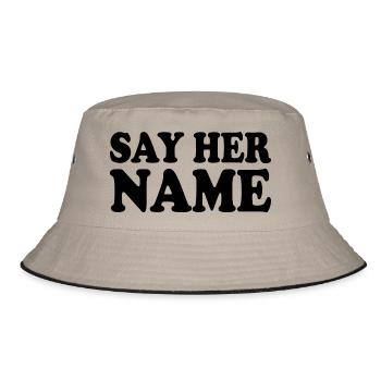 Say her name - Bucket Hat - Khaki/Schwarz - Vorne