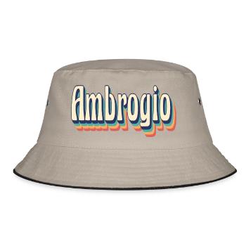Ambrogio T-Shirt Retro Vintage T-Shirt Geschenk - Bucket Hat - Khaki/Schwarz - Vorne