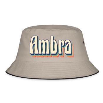 Vintage Retro Amber T-Shirt T-Shirt Gift Idea - Bucket Hat - khaki/black - Front