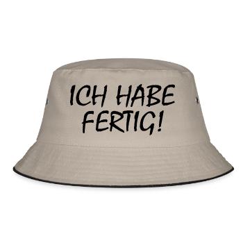 Ich habe fertig - Bucket Hat - Khaki/Schwarz - Vorne
