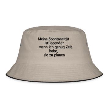Selbstironische Sprüche - Bucket Hat - Khaki/Schwarz - Vorne