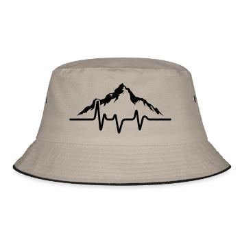 Herzschlag der Berge - Bucket Hat - Khaki/Schwarz - Vorne