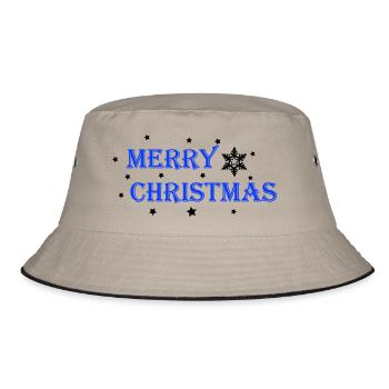 Merry Christmas - Bucket Hat - Khaki/Schwarz - Vorne