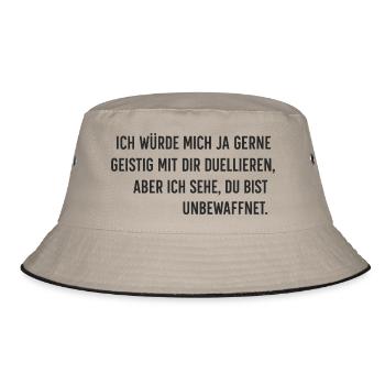 Geistig Duellieren - Bucket Hat - Khaki/Schwarz - Vorne