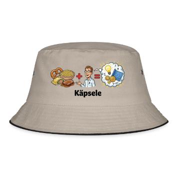 Käpsele Schwabe Erfinder Spätzle Ideen Humor Witz - Bucket Hat - Khaki/Schwarz - Vorne