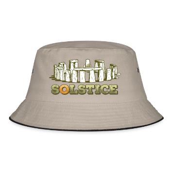 Litha Pagan Summer Solstice Midsummer Midsommar - Bucket Hat - khaki/black - Front