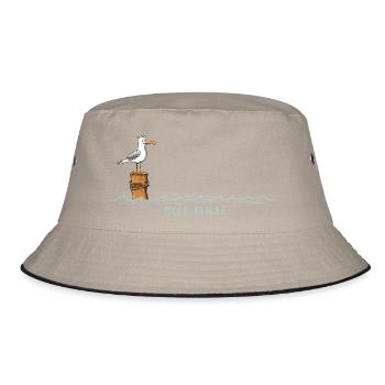 Meer reicht Möwe Wortspiel  - Bucket Hat - Khaki/Schwarz - Vorne
